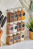 Akkoyunlu home Ahşap Kapaklı Cam Baharatlık Seti Kavanoz Takımı 12 li 140 cc 24 Adet Dantel Etiket thumbnail 2
