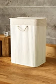 Sezka Life Çamaşır Sepeti Beyaz Hasır Çamaşır Sepeti 30x40x60 thumbnail 1