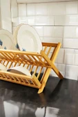 Akkoyunlu home Bambu Bulaşıklık Tabaklık 2 Katlı Katlanabilir Tabaklık (47 cm 32 cm ) thumbnail 3