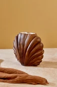 Akkoyunlu home İstiridye Modern Dekoratif Pinterest Vazo Seramik Şık Dekorasyon Çiçeklik Vazo(Kahve) thumbnail 6