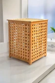 Akkoyunlu home Bambu Kirli Çamaşır Sepeti Oyuncak Sepeti Naturel Banyo Kirli Çamaşır Sepeti 58x40cm thumbnail 3