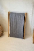 Akkoyunlu home Bambu Katlanır Kirli Çamaşır Sepeti Gri 34x42x58 cm thumbnail 4