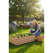 Modüler Yükseltilmiş Bahçe Yatağı Yükseltilmiş Sebze Yatağı No:4 (110X60) Bej thumbnail 1