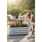 Modüler Yükseltilmiş Bahçe Yatağı Yükseltilmiş Sebze Yatağı Çiçeklik NO:1V2 (85X34) Gri thumbnail 1