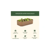 Modüler Yükseltilmiş Bahçe Yatağı Yükseltilmiş Sebze Yatağı No:5 (110X85) Bej thumbnail 2