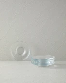 English Home Fitted Cam 6'Lı Çay Tabağı Şeffaf thumbnail 1