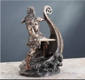 Veronese Design İskandinav Savaşçı Viking Gemi Üzerinde Heykel thumbnail 3