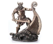 Veronese Design İskandinav Savaşçı Viking Gemi Üzerinde Heykel thumbnail 1