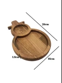 Yılbaşı Sunum Tabağı Noel Kardan Adam Doğal Ahşap Çerez Tabağı(KAYIN / GÜRGEN) Ahşap Rengi AHŞAP - 2 ADET thumbnail 5