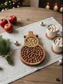 Yılbaşı Sunum Tabağı Noel Kardan Adam Doğal Ahşap Çerez Tabağı(KAYIN / GÜRGEN) Ahşap Rengi AHŞAP - 2 ADET thumbnail 1