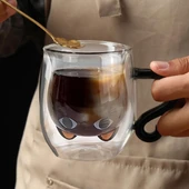 Kedi Figürlü Çift Cidarlı Cam Bardak thumbnail 4