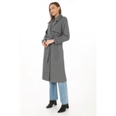 Balık Sırtı Kaşmir Uzun Kaşe Kaban - Füme thumbnail 1