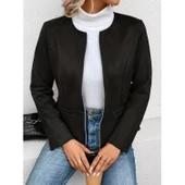 Lucky Life Kadın Uzun Kollu Yuvarlak Yaka önden Fermuarlı Süet Ceket thumbnail 1