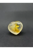gemsartdeco SİTRİN ALTIN ŞİFACI KALP PALMSTONE DOĞALTAŞ thumbnail 1
