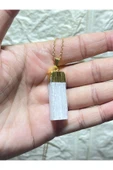 gemsartdeco Selenit Kolye Gold Renkli Çelik Zincirli thumbnail 2