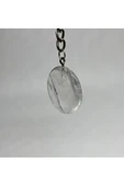 gemsartdeco KRİSTAL KUVARS DOĞALTAŞ ENERJİ YÜKSELTİCİ ANAHTARLIK CHARM DAİRE thumbnail 1