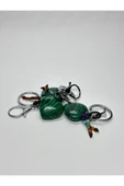 gemsartdeco MALAHİT DOĞALTAŞ BAKIR ŞİFASI ANAHTARLIK CHARM thumbnail 4