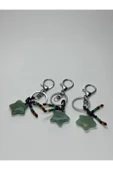gemsartdeco AVENTURİN DOĞALTAŞ ANAHTARLIK CHARM YILDIZ thumbnail 2