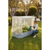 Seralı Modüler Yükseltilmiş Bahçe Yatağı Yükseltilmiş Sebze Yatağı No:7 (140X85) Gri thumbnail 1