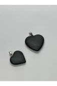 gemsartdeco ŞUNGİT DOĞALTAŞ KOLYE UCU KALP thumbnail 1