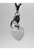 gemsartdeco KRİSTAL KUVARS DOĞALTAŞ ENERJİ YÜKSELTİCİ ANAHTARLIK CHARM KALP thumbnail 1