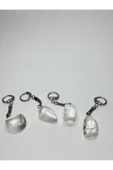 gemsartdeco KRİSTAL KUVARS DOĞALTAŞ ENERJİ YÜKSELTİCİ ANAHTARLIK CHARM PRİZMA thumbnail 3