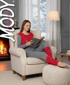 Tavşan Desenli Kışlık Kadın Pijama Takımı thumbnail 3