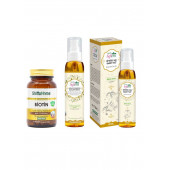 Biotin 60 Tablet 750 mg Argan ve Keratinli Saç Bakım Serumu 125 ml. saç bakım yağı - 1