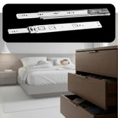 Frenli Teleskopik Çekmece Rayı Bilyalı Dolap Çekmecesi Ray Metal En 4.3 cm Uzunluk 40 cm(1 Çift ) thumbnail 7