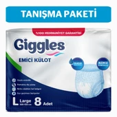 Giggles Yetişkin Emici Külot Hasta Bezi Large 1 Paket (8 Adet) thumbnail 1