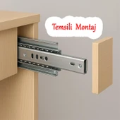 Frenli Teleskopik Çekmece Rayı Bilyalı Dolap Çekmecesi Ray Metal (1 Çift ) En 4.3 cm Uzunluk 45 cm thumbnail 6