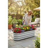 Modüler Yükseltilmiş Bahçe Yatağı Yükseltilmiş Sebze Yatağı Çiçeklik NO:2V2 (110X34) Gri thumbnail 1