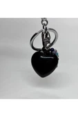 gemsartdeco OBSİDYEN DOĞALTAŞ GÜÇ ANAHTARLIĞI CHARM KALP thumbnail 2