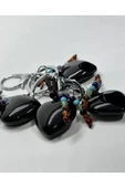 gemsartdeco OBSİDYEN DOĞALTAŞ GÜÇ ANAHTARLIĞI CHARM KALP thumbnail 3