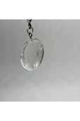 gemsartdeco KRİSTAL KUVARS DOĞALTAŞ ENERJİ YÜKSELTİCİ ANAHTARLIK CHARM DAİRE thumbnail 2