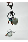 gemsartdeco AMAZONİT DOĞALTAŞ DUYGUSAL DENGE ANAHTARLIĞI CHARM KALP thumbnail 1