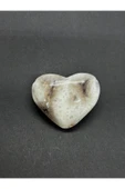 gemsartdeco BEYAZ KALSİD KALP PALMSTONE DOĞALTAŞ thumbnail 1