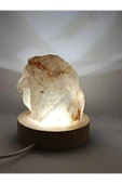 gemsartdeco Kristal Kuvars Doğaltaş Ham Kütle Huzur Lamba thumbnail 1
