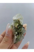 gemsartdeco Koleksiyonluk Epidotlu Yeşil Kuvars thumbnail 3