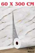60cmx300cm Tek Parça Yapışkanlı Rulo Mermer Desenli Duvar Paneli Kağıdı Silinebilir TX-031-ARDA thumbnail 4