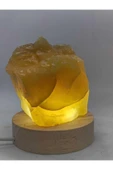 gemsartdeco Sarı Opal Doğaltaş Ham Kütle Lamba thumbnail 3