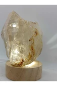 gemsartdeco Kristal Kuvars Doğaltaş Ham Kütle Huzur Lamba thumbnail 3