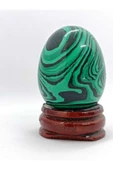 gemsartdeco Malahit Doğaltaş  Yumurta Standlı thumbnail 3