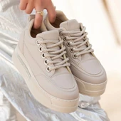 Lulu Bej Cilt Bağcıklı Spor Ayakkabı thumbnail 4