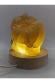 gemsartdeco Sarı Opal Doğaltaş Ham Kütle Lamba thumbnail 2