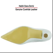 Erkan Saçmacı Suzanna Beyaz Hakiki Dana Derisi Sivri Burun Klasik İnce Topuklu Ayakkabı thumbnail 7