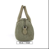 Erkan Saçmacı Kum Hakiki Dana Süet Fermuarlı Askılı İç Cepli Küçük Boy Günlük Omuz Çantası thumbnail 6