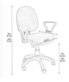 Ofis sekreter koltuğu büro çalişma sandalyesi thumbnail 2