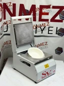 Sönmez Vakum 20 Cm Yuvarlak Karton Tabak Kapatma Makinesi Salata Makarna Paketleme Makinesi thumbnail 1