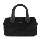 Erkan Saçmacı Kahve Hakiki Dana Süet Fermuarlı Askılı İç Cepli Küçük Boy Günlük Omuz Çantası thumbnail 2